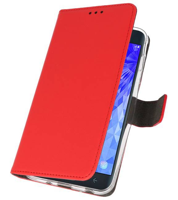 Étui portefeuille pour Galaxy J7 2018 Rouge
