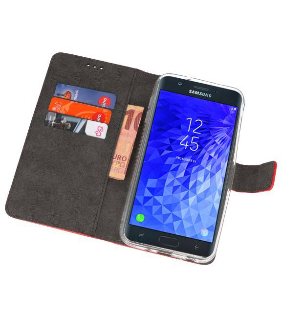 Wallet Cases Hülle für Galaxy J7 2018 Rot