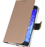 Wallet Cases Tasche für Galaxy J7 2018 Gold