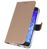 Wallet Cases Hoesje voor Galaxy J7 2018 Goud