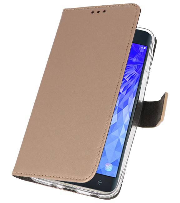 Wallet Cases Tasche für Galaxy J7 2018 Gold