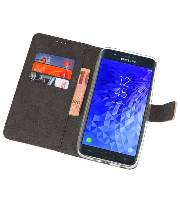 Wallet Cases Hoesje voor Galaxy J7 2018 Goud