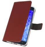 Wallet Cases Hoesje voor Galaxy J7 2018 Bruin