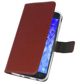 Estuche con monedero para Galaxy J7 2018 Marrón