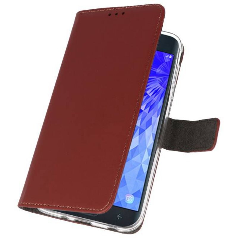 Wallet Cases Tasche für Galaxy J7 2018 Braun