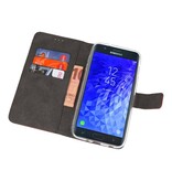 Wallet Cases Hoesje voor Galaxy J7 2018 Bruin