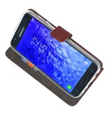 Wallet Cases Hoesje voor Galaxy J7 2018 Bruin