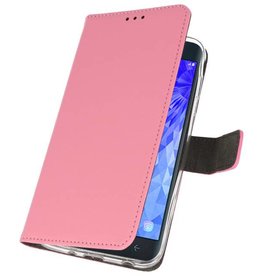 Étuis portefeuille pour Galaxy J7 2018 Rose