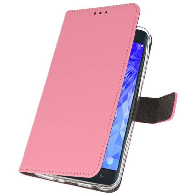 Wallet Cases Hülle für Galaxy J7 2018 Pink