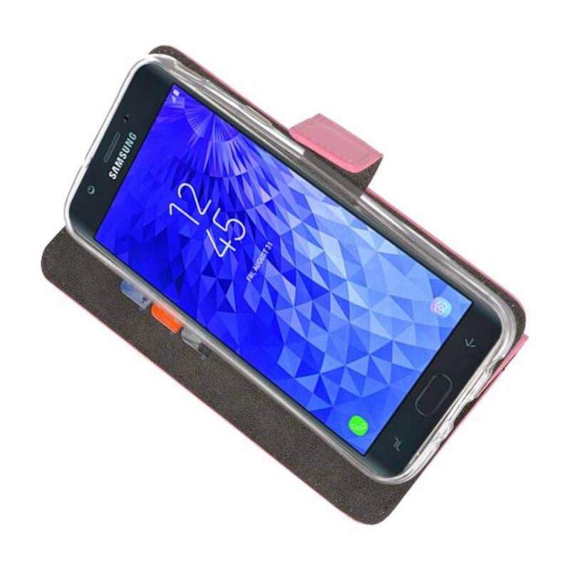 Wallet Cases Hülle für Galaxy J7 2018 Pink