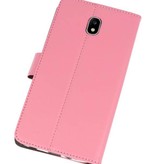 Funda con estuche Wallet para Galaxy J7 2018 rosa