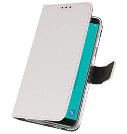 Wallet Cases Tasche für Galaxy J6 2018 Weiß