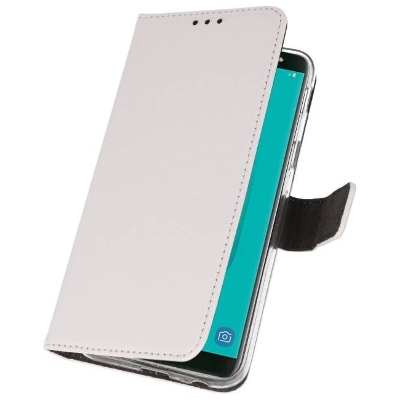 Étui portefeuille pour Galaxy J6 2018 Blanc