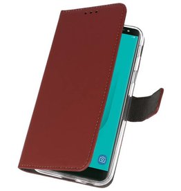 Wallet Cases Tasche für Galaxy J6 2018 Braun