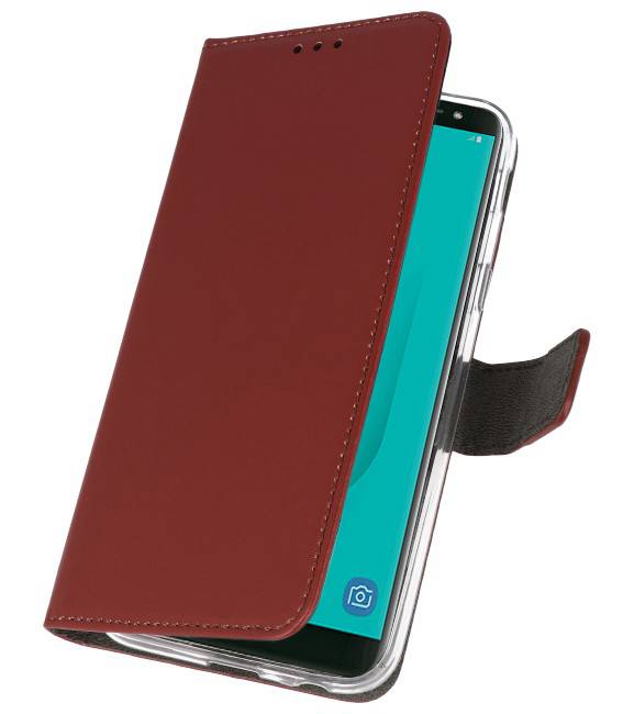 Wallet Cases Hoesje voor Galaxy J6 2018 Bruin