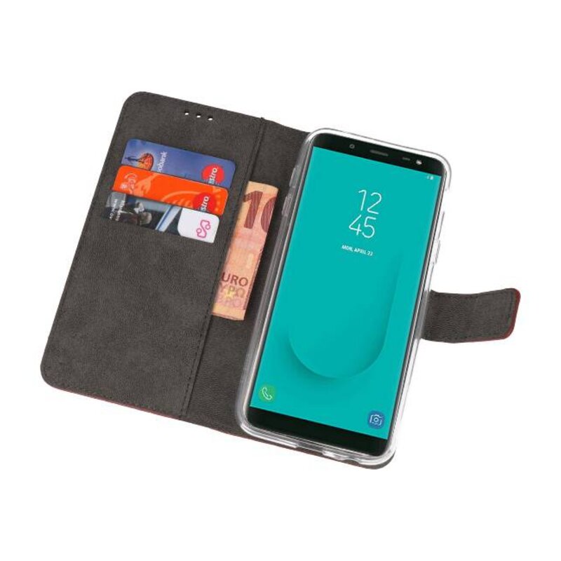 Estuche de billeteras para Galaxy J6 2018 Marrón