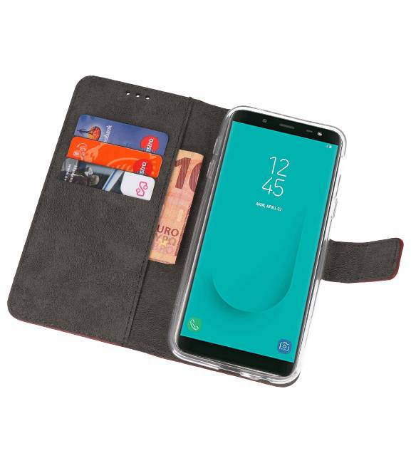 Wallet Cases Hoesje voor Galaxy J6 2018 Bruin