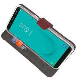 Wallet Cases Hoesje voor Galaxy J6 2018 Bruin