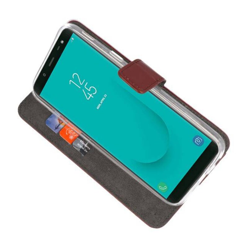 Wallet Cases Case for Galaxy J6 2018 Brown