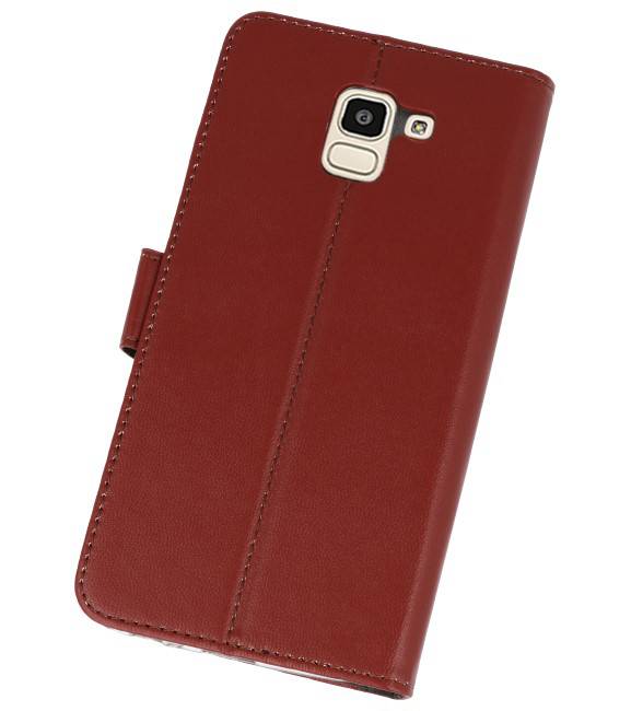 Wallet Cases Hoesje voor Galaxy J6 2018 Bruin