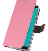 Wallet Cases Hoesje voor Galaxy J6 2018 Roze