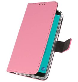 Estuche para estuches Wallet para Galaxy J6 2018 Pink