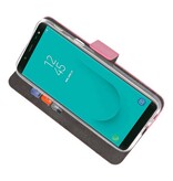 Estuche para estuches Wallet para Galaxy J6 2018 Pink