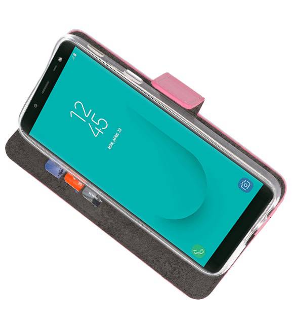 Wallet Cases Hoesje voor Galaxy J6 2018 Roze