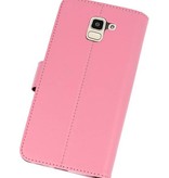 Wallet Cases Hoesje voor Galaxy J6 2018 Roze