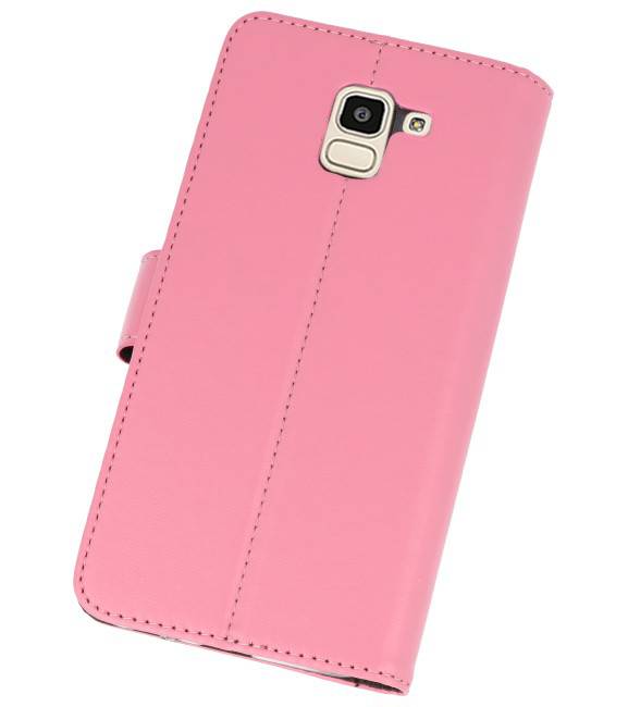 Wallet Cases Hoesje voor Galaxy J6 2018 Roze