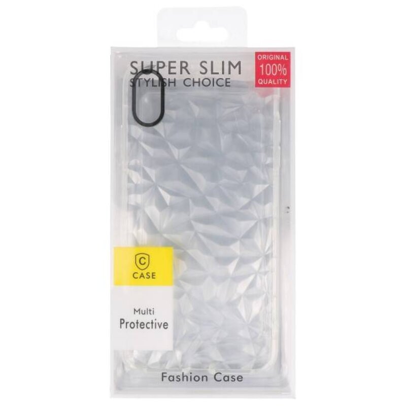 Custodie in silicone stile geometrico trasparente per iPhone XS Max
