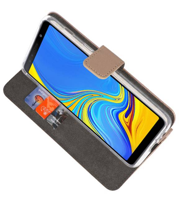 Wallet Cases Hoesje voor Galaxy A7 (2018) Goud