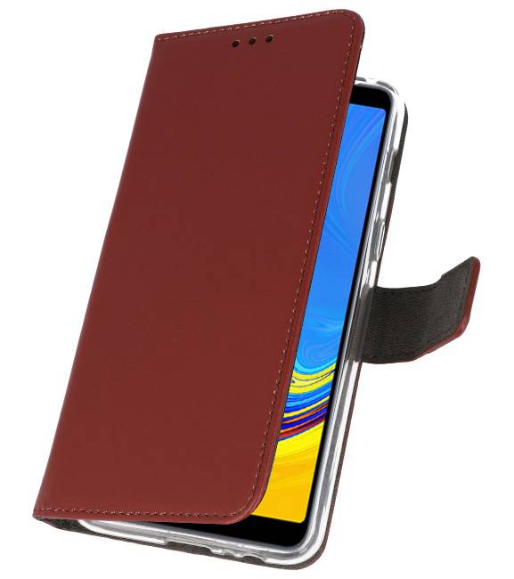 Wallet Cases Hoesje voor Galaxy A7 (2018) Bruin