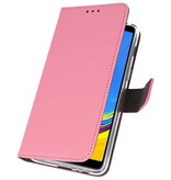 Wallet Cases Hülle für Galaxy A7 (2018) Pink