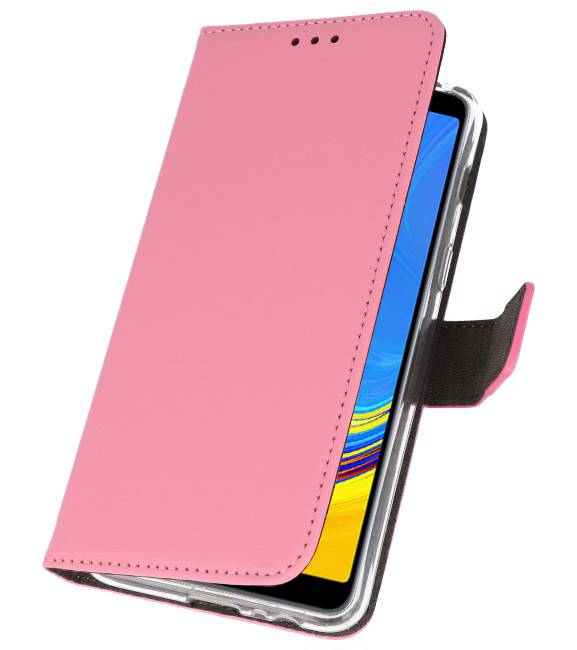 Wallet Cases Hoesje voor Galaxy A7 (2018) Roze