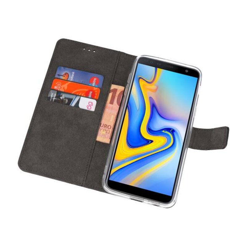 Wallet Cases Tasche für Galaxy J6 Plus Schwarz