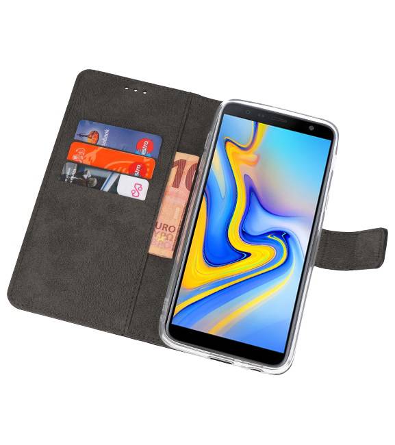 Wallet Cases Hoesje voor Galaxy J6 Plus Zwart