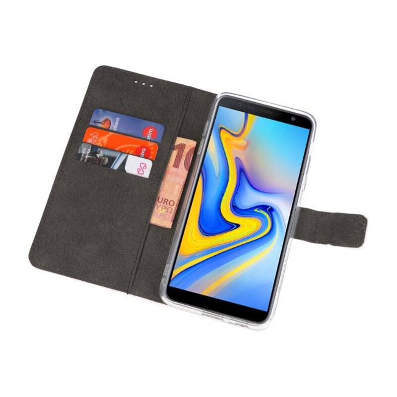 Wallet Cases Hoesje voor Galaxy J6 Plus Wit