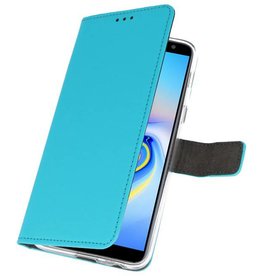 Funda Cartera Funda para Galaxy J6 Plus Azul