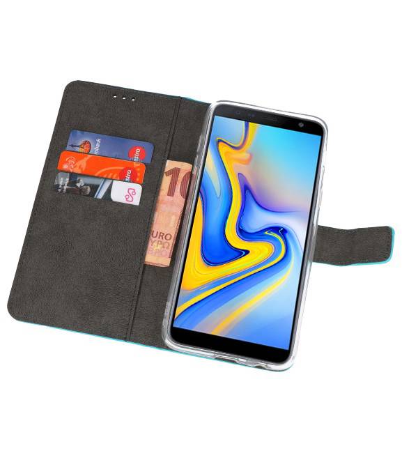 Wallet Cases Hoesje voor Galaxy J6 Plus Blauw