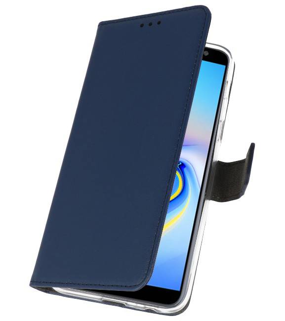 Wallet Cases Hoesje voor Galaxy J6 Plus Navy