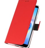 Wallet Cases Hoesje voor Galaxy J6 Plus Rood