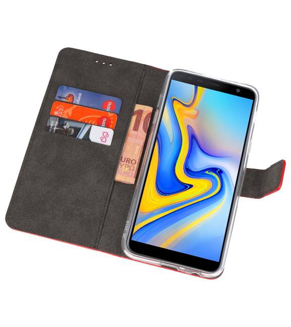 Wallet Cases Hülle für Galaxy J6 Plus Rot