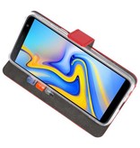 Wallet Cases Hoesje voor Galaxy J6 Plus Rood
