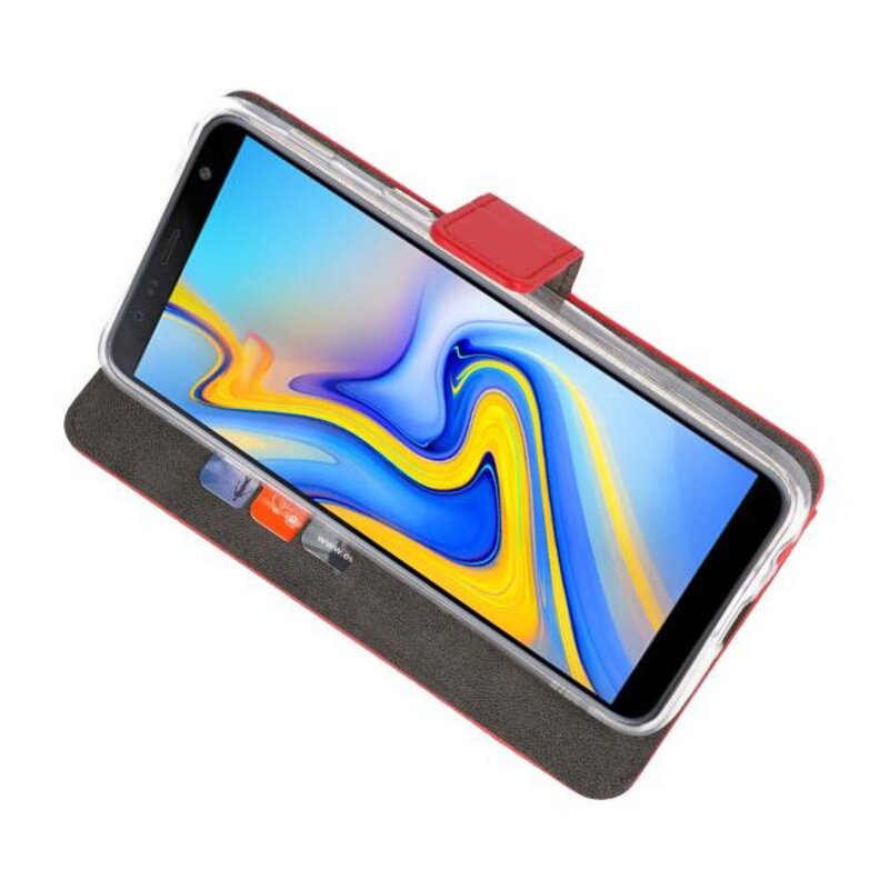 Wallet Cases Hülle für Galaxy J6 Plus Rot