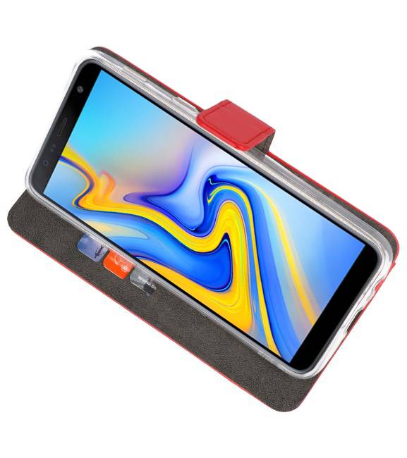 Wallet Cases Hoesje voor Galaxy J6 Plus Rood