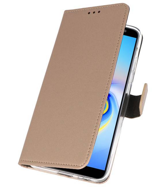 Wallet Cases Hoesje voor Galaxy J6 Plus Goud