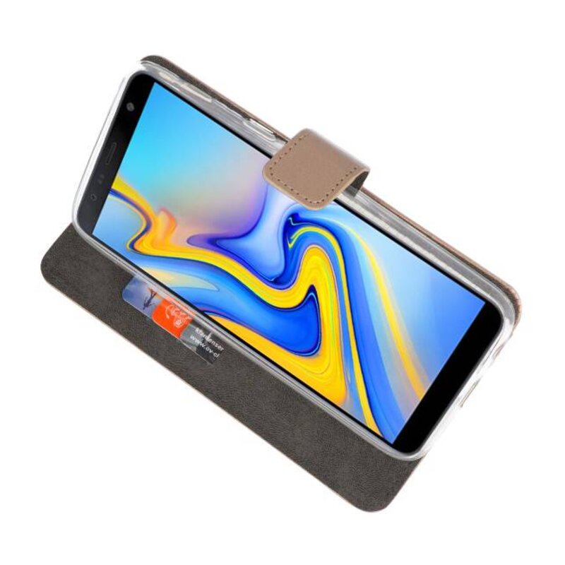 Wallet Cases Hoesje voor Galaxy J6 Plus Goud