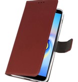 Etuis portefeuille Etui pour Galaxy J6 Plus Marron