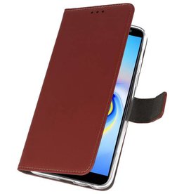 Wallet Cases Hoesje voor Galaxy J6 Plus Bruin